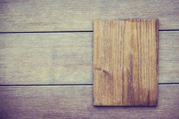 Empty wood plate desk — Stock Photo, Image