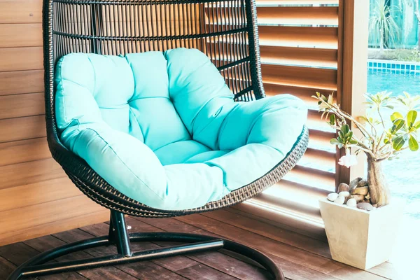 Empty chair in patio deck — Stock Photo, Image
