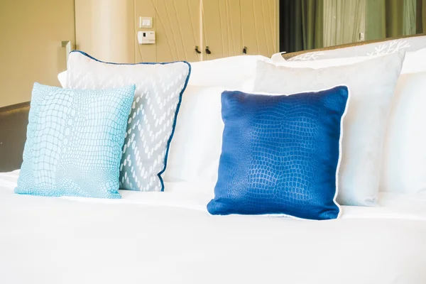 Beautiful luxury pillows on bed — Stock Photo, Image