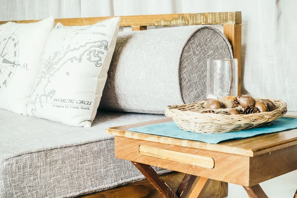 Pillows on sofa in living room — Stock Photo, Image