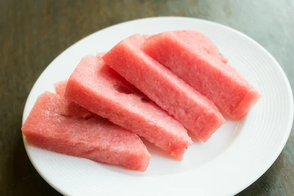 Watermelon in white plate — Stock Photo, Image