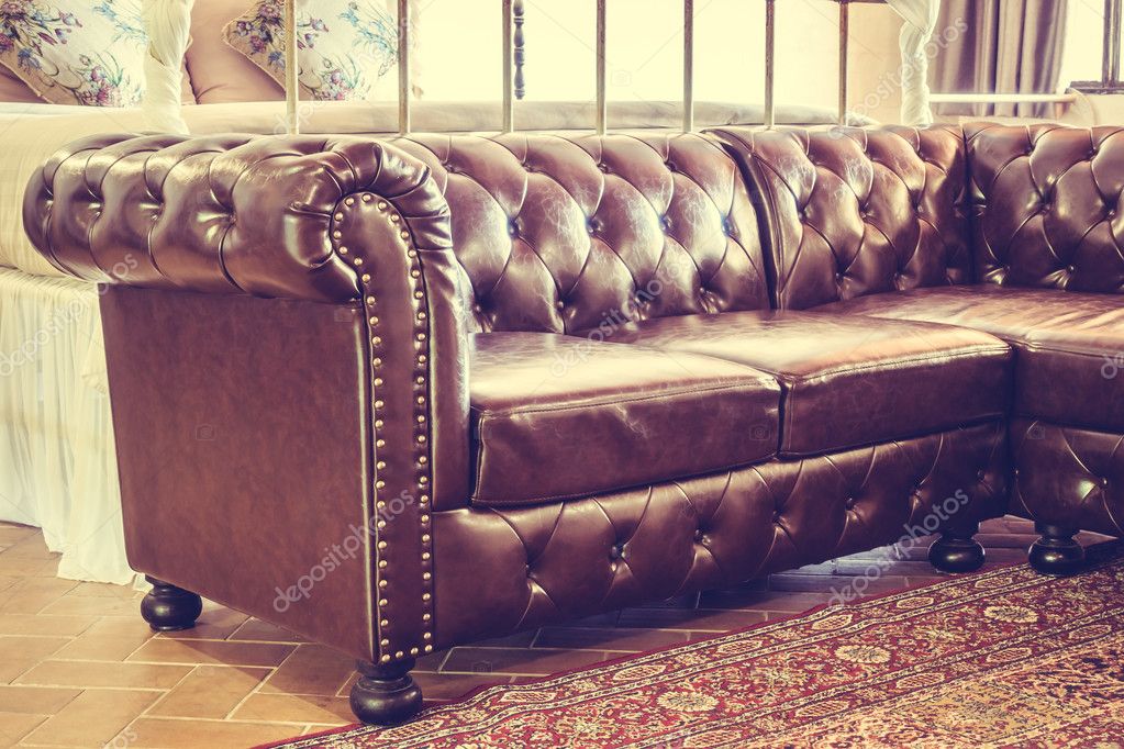 Vintage Leather Sofa Stock Photo By Mrsiraphol 98561256 Vintage Leather Sofa Stock Photo By, Vintage Look Brown Leather Sofa