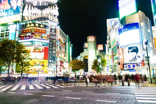 Tokyo, Japonya - 25 Kasım 2015: Kalabalık halklar Shibuy'da yürüyor — Stok fotoğraf