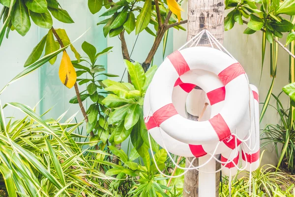 Safety rings around swimming pool — Stock Photo, Image