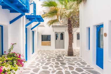 Santorini ve Yunanistan tarzı ile güzel mimari