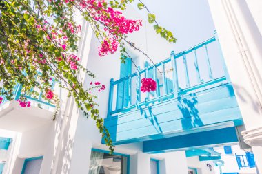 Santorini ve Yunanistan tarzı ile güzel mimari