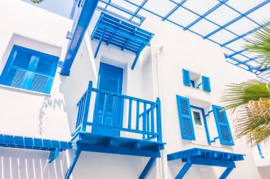 Santorini ve Yunanistan tarzı ile güzel mimari