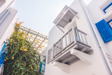 Santorini ve Yunanistan tarzı ile güzel mimari