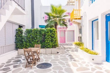 Santorini ve Yunanistan tarzı ile güzel mimari