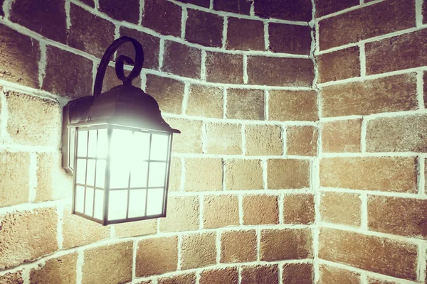 Luz lâmpada decoração na parede — Fotografia de Stock