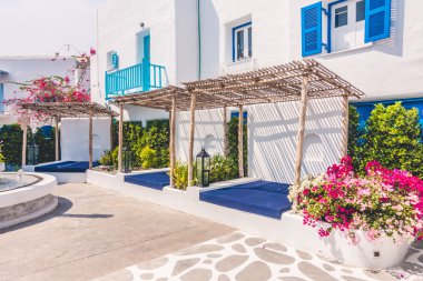 Santorini ve Yunanistan tarzı ile güzel mimari