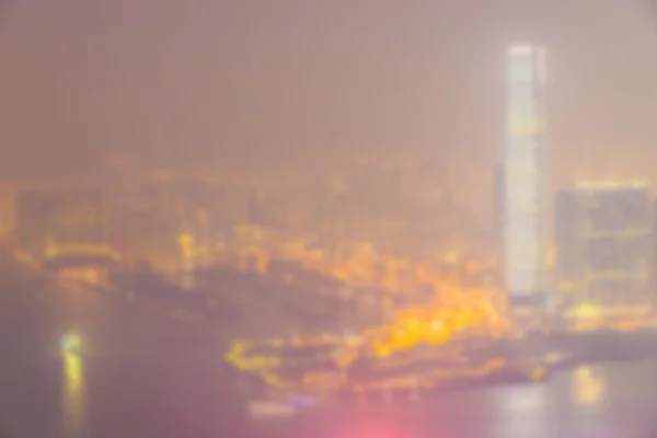 Abstract blur Hong kong skyline city