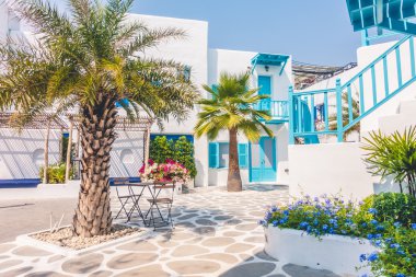 Santorini ve Yunanistan tarzı ile güzel mimari