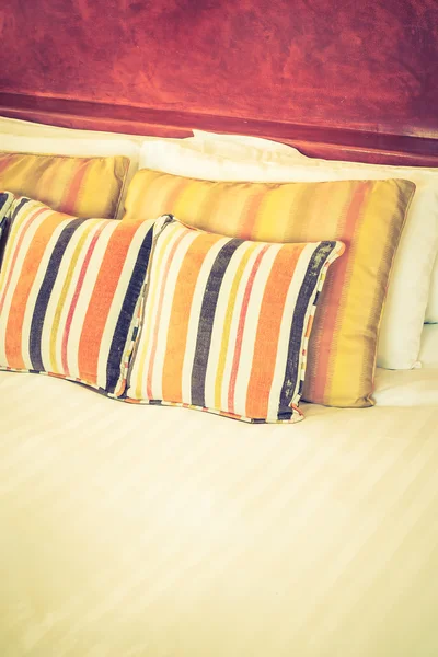 Pillows and bed with morocco style — Stock Photo, Image