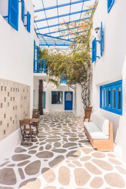 Santorini ve Yunanistan tarzı ile güzel mimari