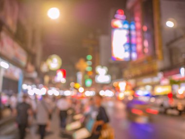 Bangkok Çin Kasabası 'nın soyut Görüntü Fotoğrafı. Bangkok Şehri Tayland Seyahati.