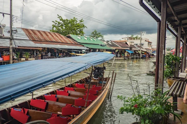 Bella Vista Dal Mercato Amphawa Floating Vacanza Time Amphawa Floating — Foto Stock