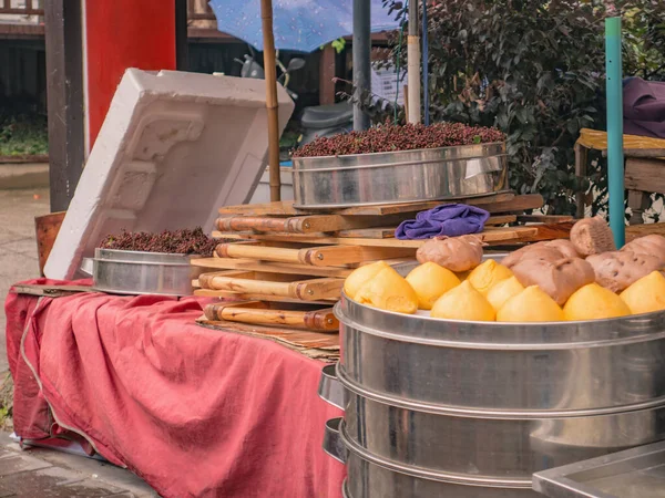 Chinese Famous Street Food Mantou Shop Local Market China — Stock Photo, Image