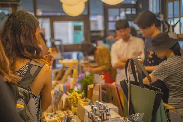 Pessoas Desconhecidas Shopping Chang Chui Community Bangkok City Chang Chui — Fotografia de Stock