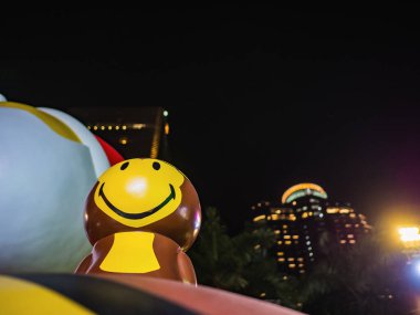 Bangkok/Thailand - 13 December 2018:monkey Statue in front of Central world department store in Christmas Festival bangkok city thailand
