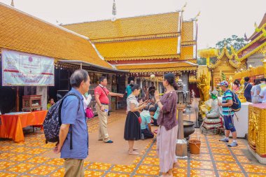 chiang mai/Thailand - 16 July 2016:Unacquainted Tourists in Wat Phra That Doi Suthep at Chiang mai city Thailand.Wat Phra That Doi Suthep is the Most important Temple of Chiang mai people