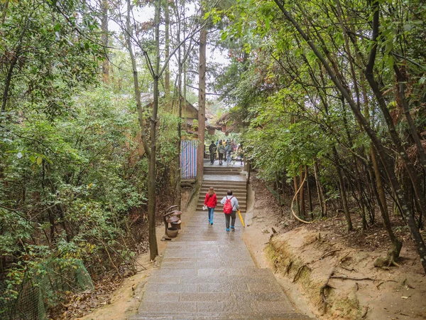 Zhangjiajie Kina Oktober 2018 Obekanta Turister Promenader Tianzi Berg Zhangjiajie — Stockfoto