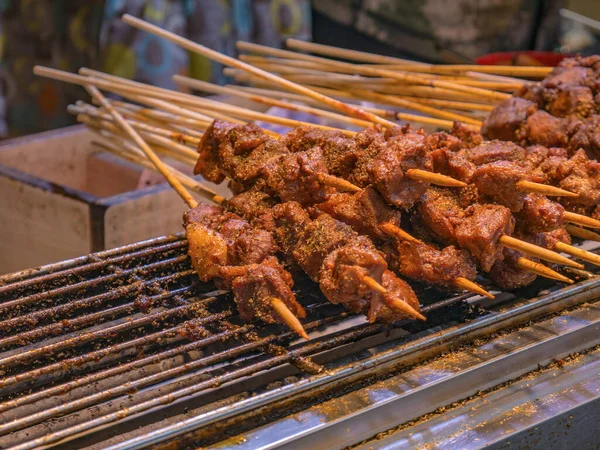 Close Grilled Chicken Street Food Stall Zhangjiajie City China China — Stock Photo, Image