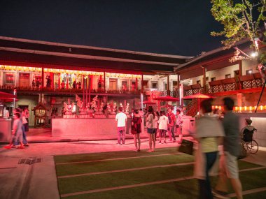 Bangkok / Tayland - 03 Devember 2017: MAZU türbesi lhong 1919 Bangkok şehri Tayland. lhong 1919 Bangkok 'taki klasik halk merkezi.