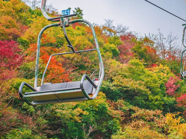 Sessellift Seilbahn Überquerung Des Berges Auf Dem Tianmen Nationalpark Herbst — Stockfoto