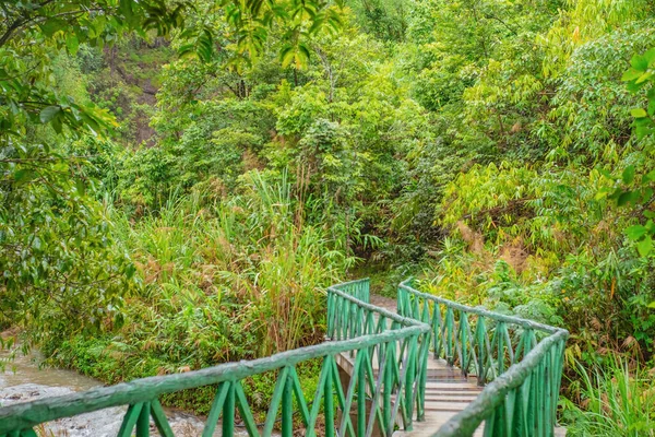 Puente Cruza Río Nature Trail Parque Nacional Thongphaphum Jokkradin Waterfall —  Fotos de Stock