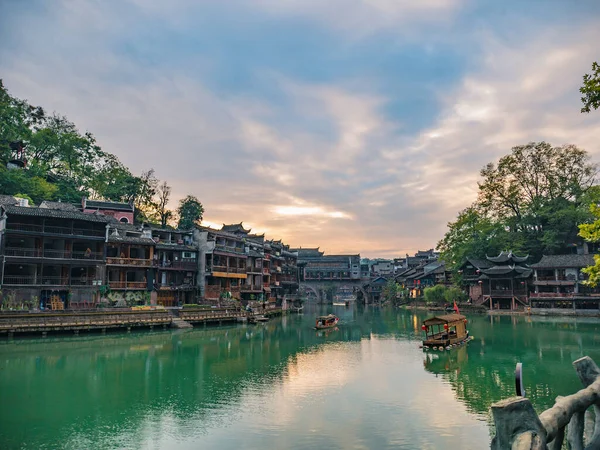 Vista Panorámica Fenghuang Ciudad Antigua Phoenix Ciudad Antigua Condado Fenghuang — Foto de Stock