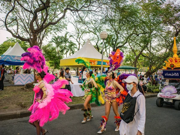 Bangkok Thailand Januari 2019 Thailändare Paradvandring Thailand Turistfestival Mässa Lumphini — Stockfoto