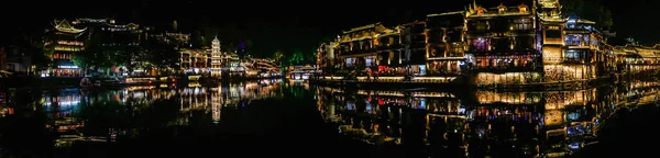 Fenghuang Hunan China Oktober 2018 Landschaft Blick Der Nacht Von — Stockfoto