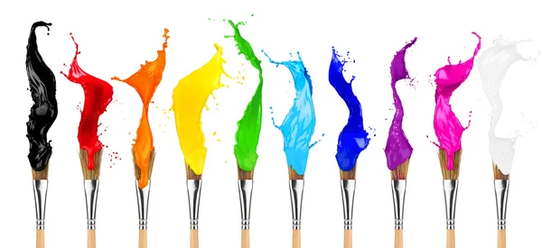 Cor colorida splash paintbrush linha — Fotografia de Stock
