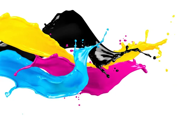 Abstracte CMYK-kleur spatten — Stockfoto