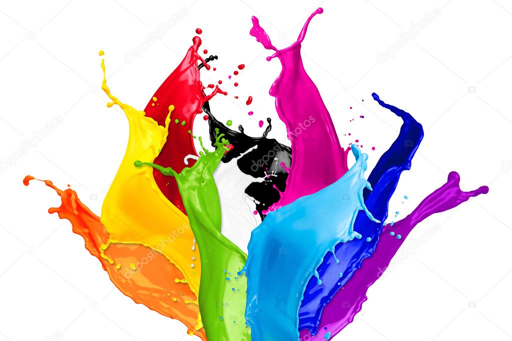 colorful rainbow holi paint color powder explosion isolated dark black wide  panorama background. peace rgb beautiful party concept Stock Photo