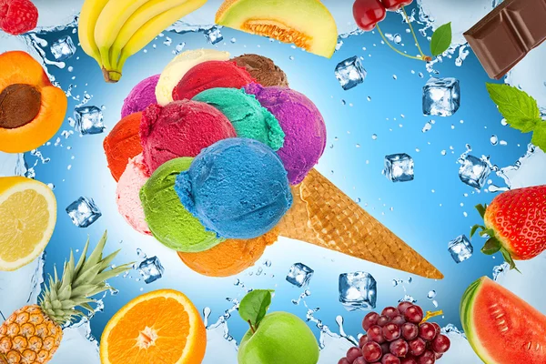 Ice cream fruit concept — Stock Photo, Image