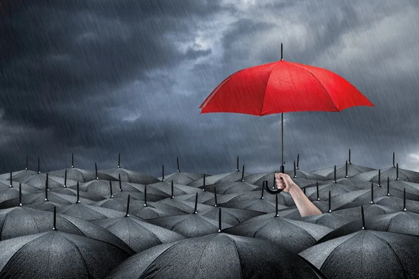 Red umbrella concept — Stock Photo, Image