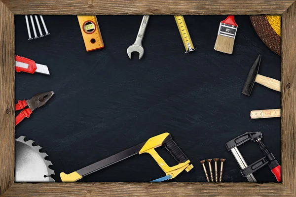 Tools chalkboard — Stock Photo, Image