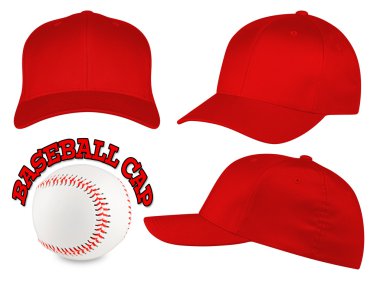 Kırmızı beysbol şapkası set