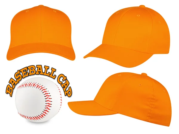 Pomarańczowy baseball cap zestaw — Zdjęcie stockowe