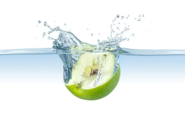 Green apple splash — Stock Photo, Image