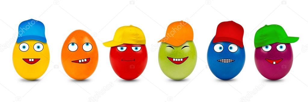 Funny easter eggs Stock Photo