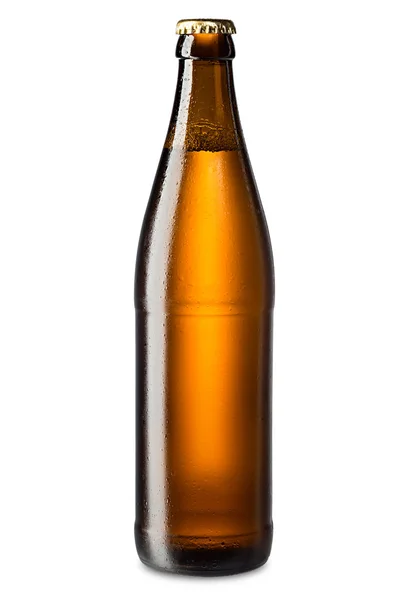 Botella de cerveza fría hielo — Foto de Stock