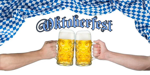 欢呼手慕尼黑啤酒节标志 — 图库照片