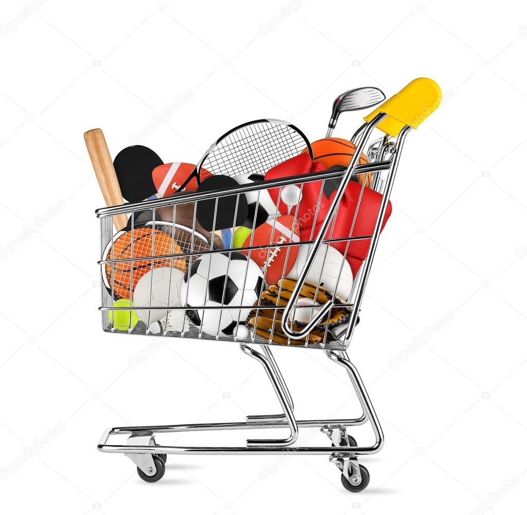 sports equipment shopping cart