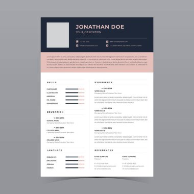 Profesyonel Devam Şablonu Vektör Tasarımı