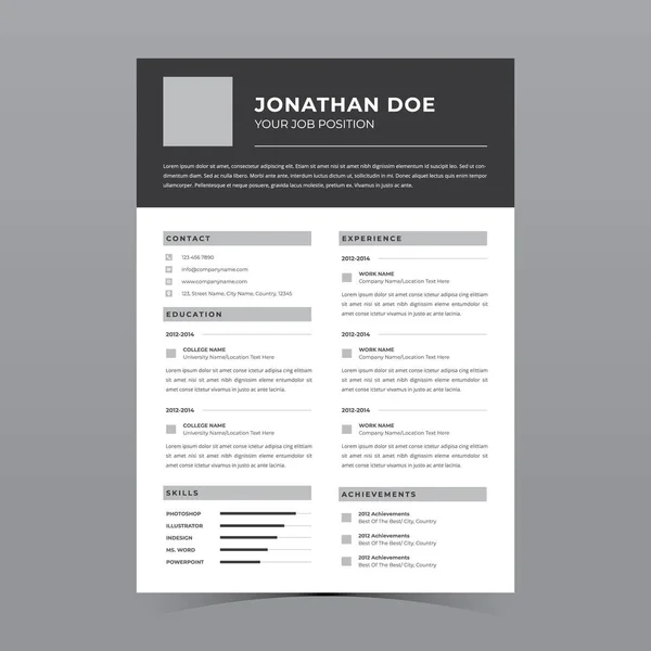 Profesyonel Devam Şablonu Vektör Tasarımı