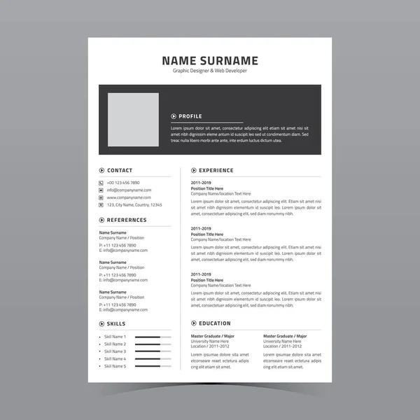 Profesyonel Devam Şablonu Vektör Tasarımı