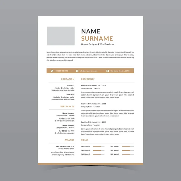 Profesyonel Devam Şablonu Vektör Tasarımı